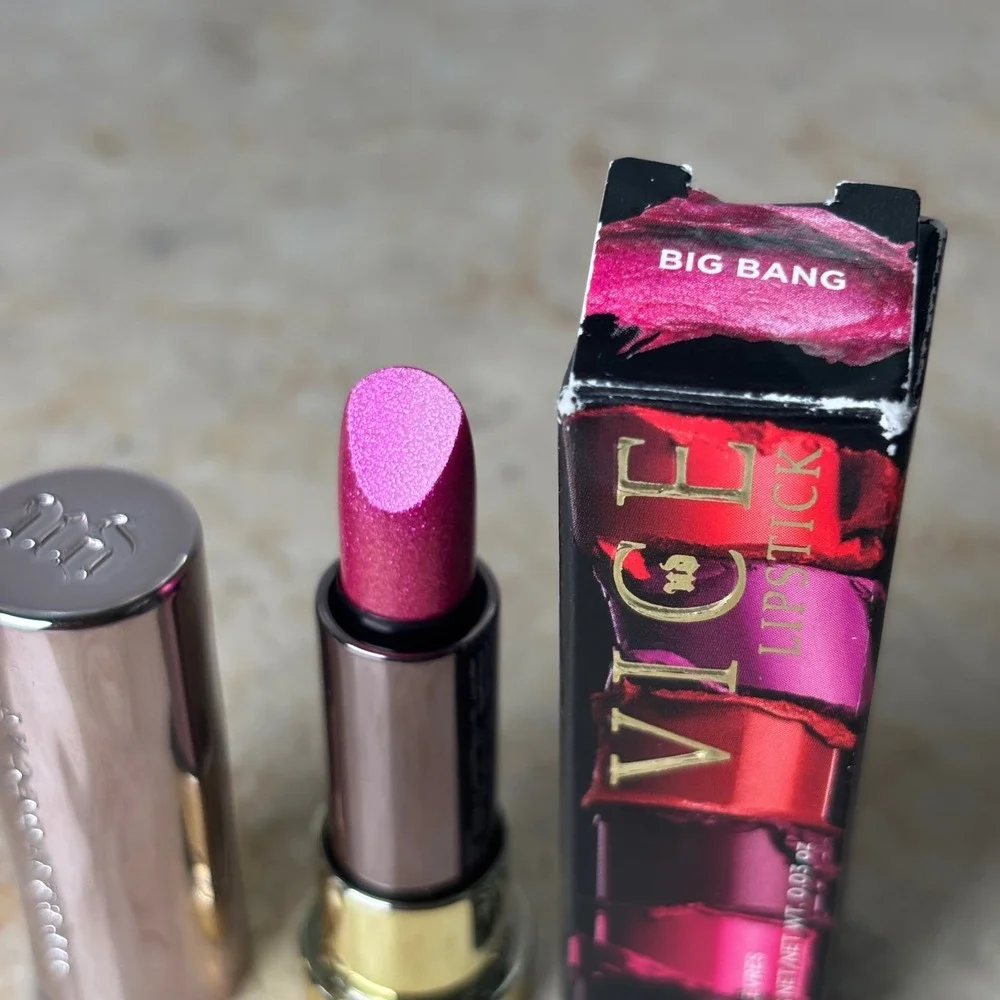 Urban Decay Vice Lipstick 1.0g Big Bang Pink Metallized Glitter Travel Size